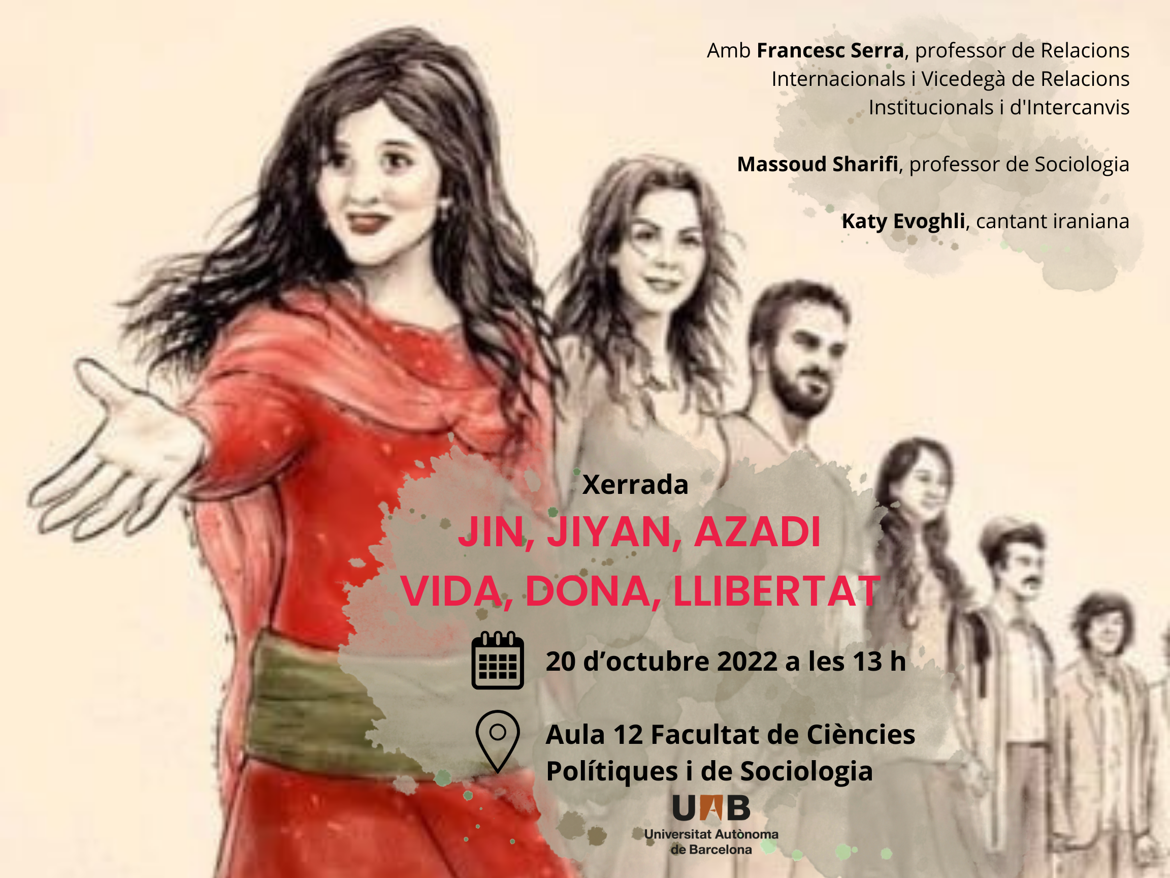 Acte en suport a les dones d'Iran el 20 d'octubre a les 13 h a l'Aula 12 de la facultat